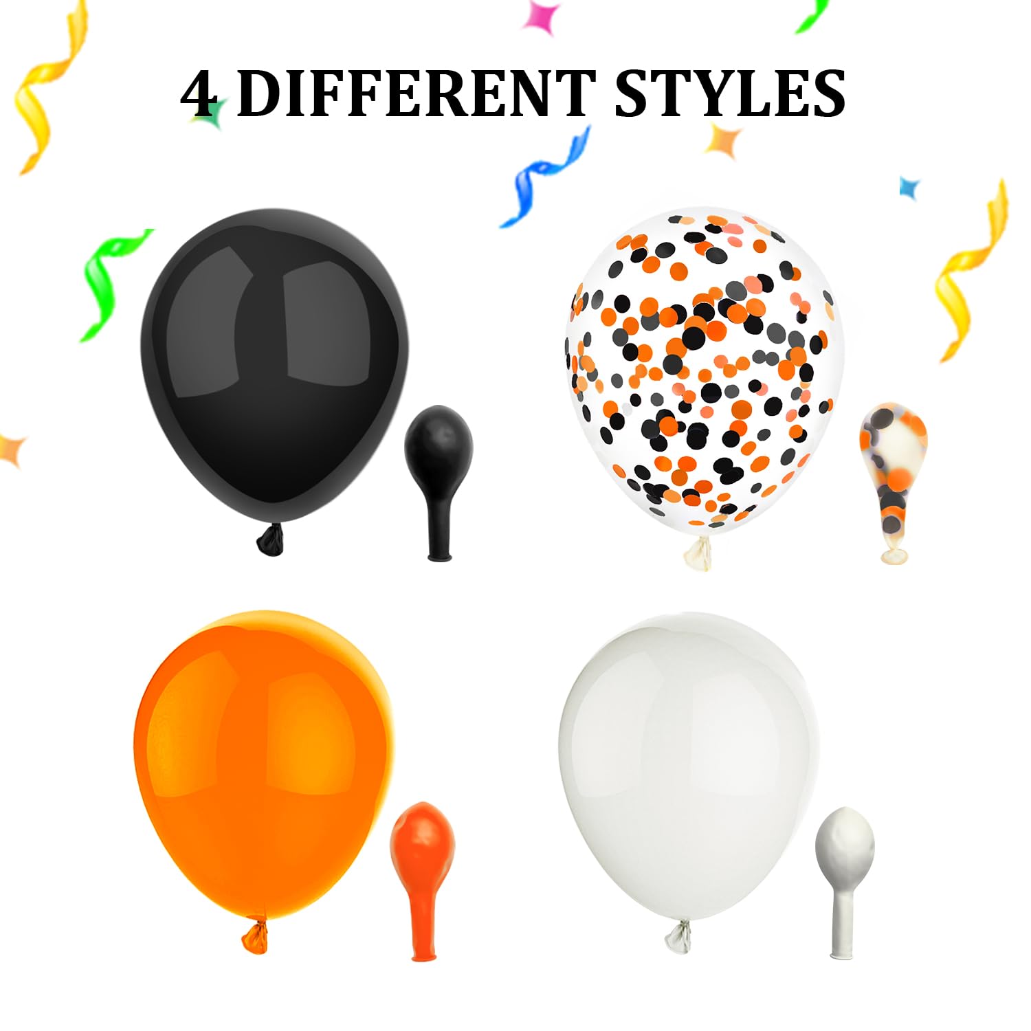 50 Pcs 12 Inch Halloween Balloons Orange Black White Balloons Set for Halloween Celebration Trick or Treat Party Wedding Graduation Birthday Baby Shower Party Decorations