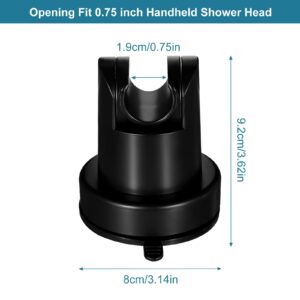 Thinp No-Drill Suction Cup Shower Head Holder,Black Vacuum Suction Cup Removable Shower Head Holder Height Adjustable Shower Wand Holder & Wall Mount Abs Plastic Suction Holder for Bathroom