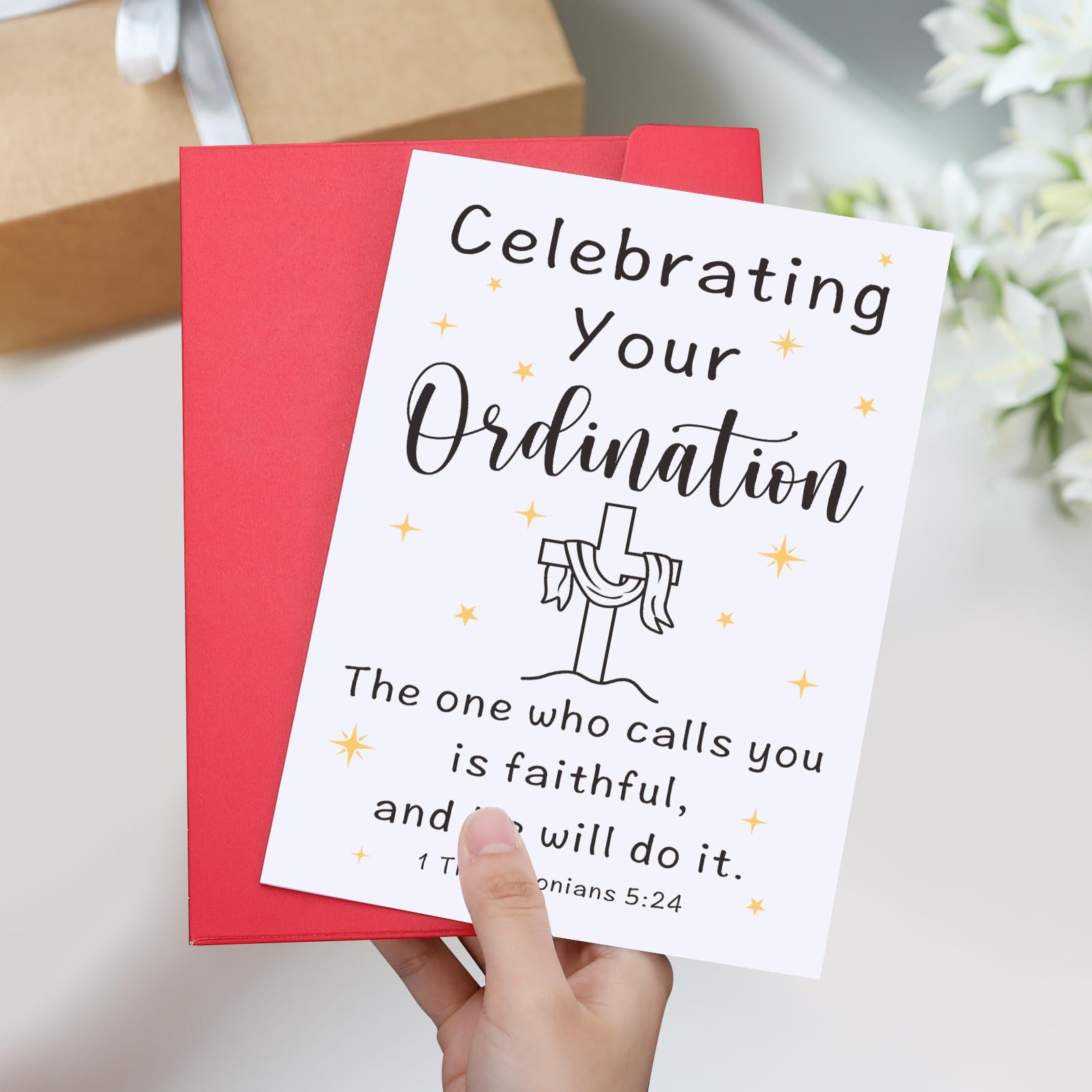 Deacon Ordination Gifts for Pastor Ministers,Christmas Ordination Greetings Card, Appreciation Gifts Christian Baptism Card Pastor Ordination Gifts for Him Catholic Promotion Gifts for Priest New Job