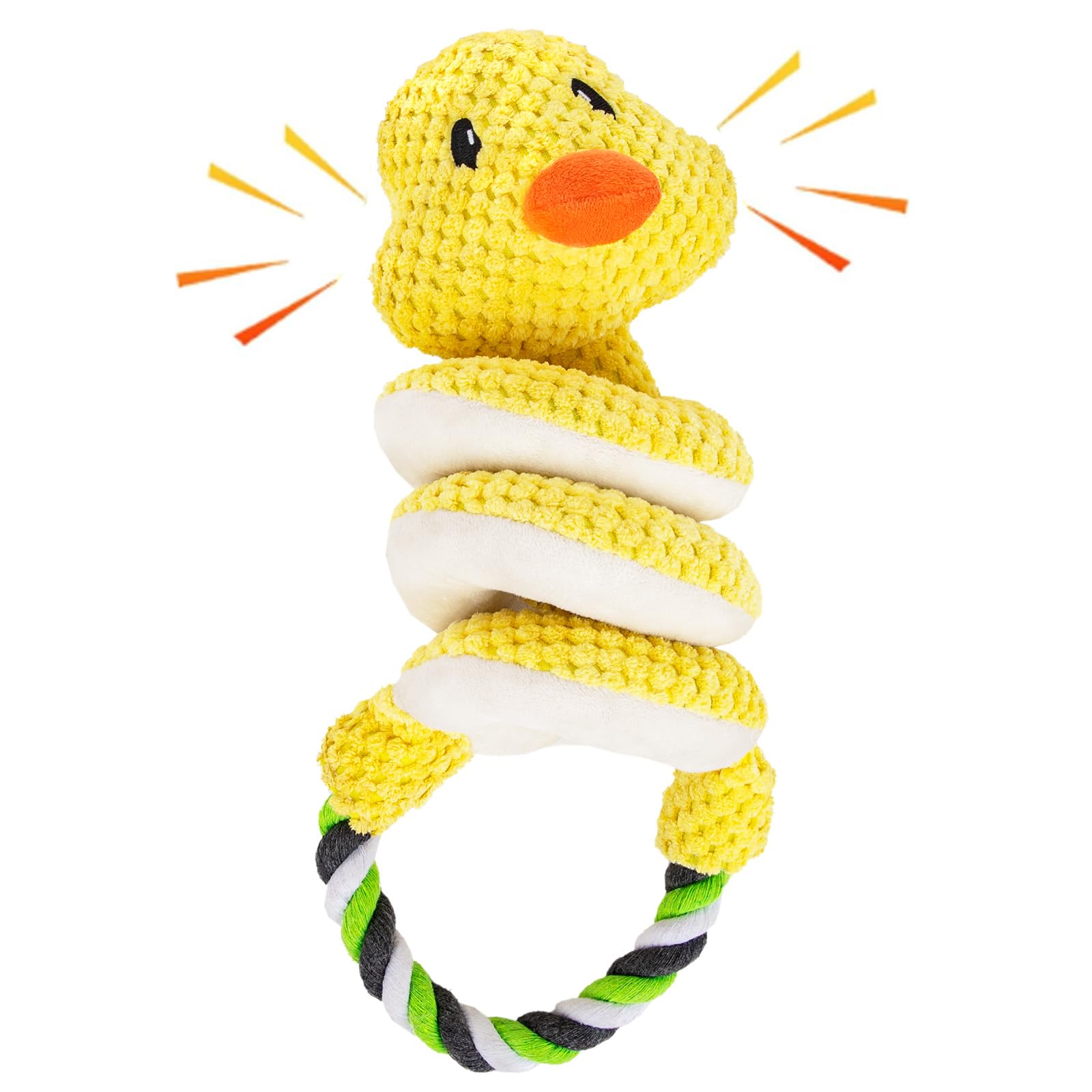 EMYing Dog Toys Interactive Dog Toys Squeaky Dog Toys with Pull Rope,Plush Puppy Chewing Toys for Dental Health,More Fun for Tug of War Game with Small Medium Large Dogs