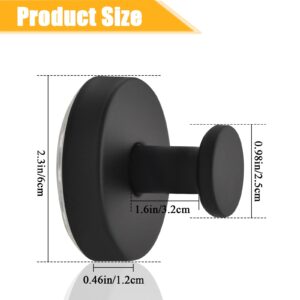 Di yan Two Bathroom Suction Cup Hooks, Matte Black, Suitable for Shower, Bathroom, Glass Door, Mirror, Ceramic Tile Suction Cup Hooks, Luffa, Towel, Jacket, Bathrobe Hook Bracket