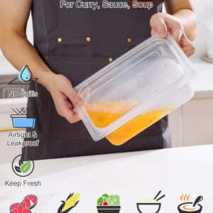 1/9 Size&2.5 Inch Translucent NSF Food Pan: 9 PCS[Total Seal] [Hot&Cold Resistant] Food Storage Containers with Lids, Topping Salad Bar Container (BPA-FREE)