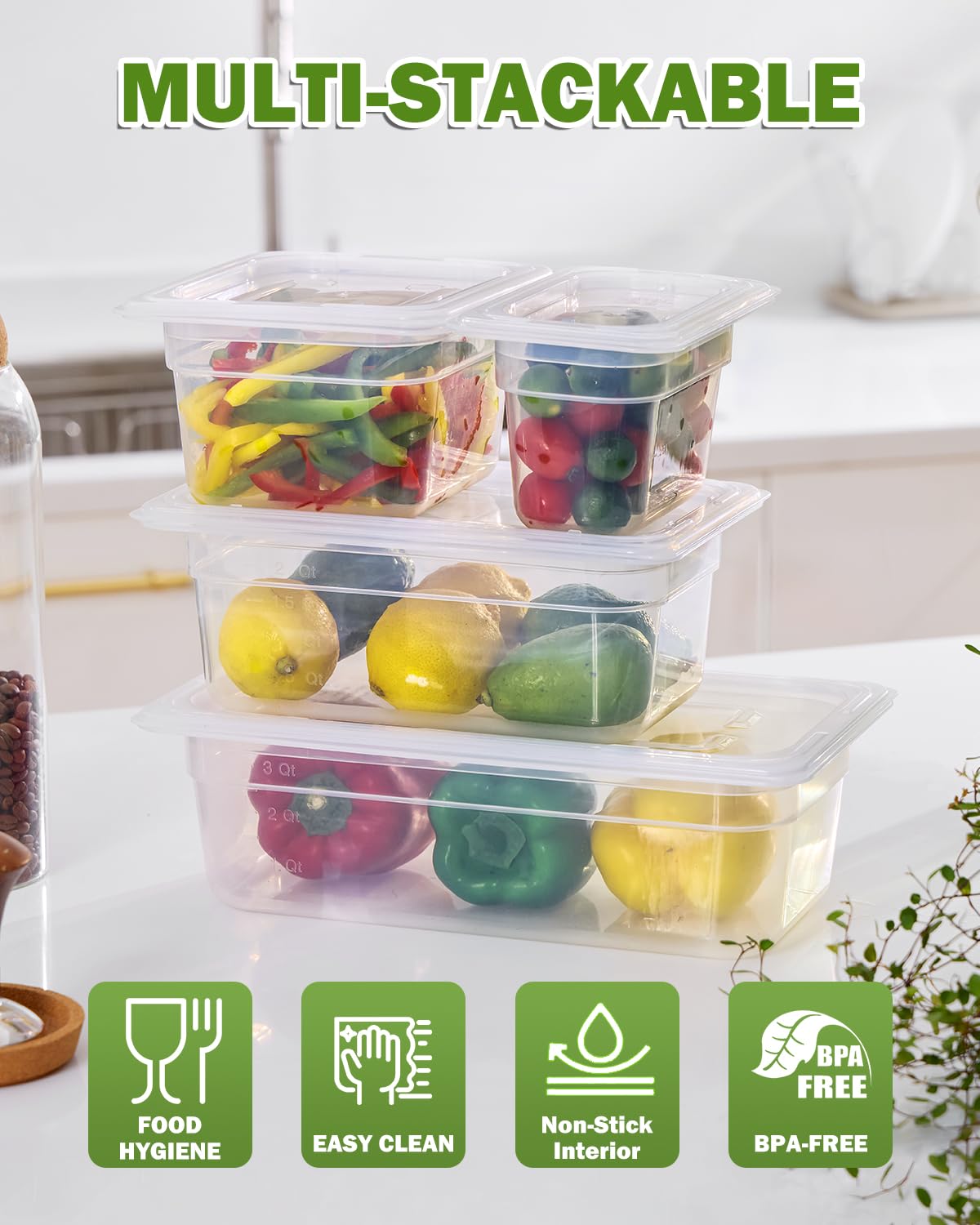 1/9 Size&2.5 Inch Translucent NSF Food Pan: 9 PCS[Total Seal] [Hot&Cold Resistant] Food Storage Containers with Lids, Topping Salad Bar Container (BPA-FREE)