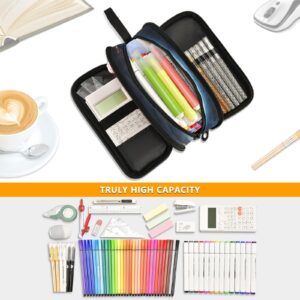 J JOYSAY Satellite Earth Pencil Case Pouch Big Capacity Pencil Bags with Zipper Portable Pencil Box Large Pencil Case Organizer for School Office College