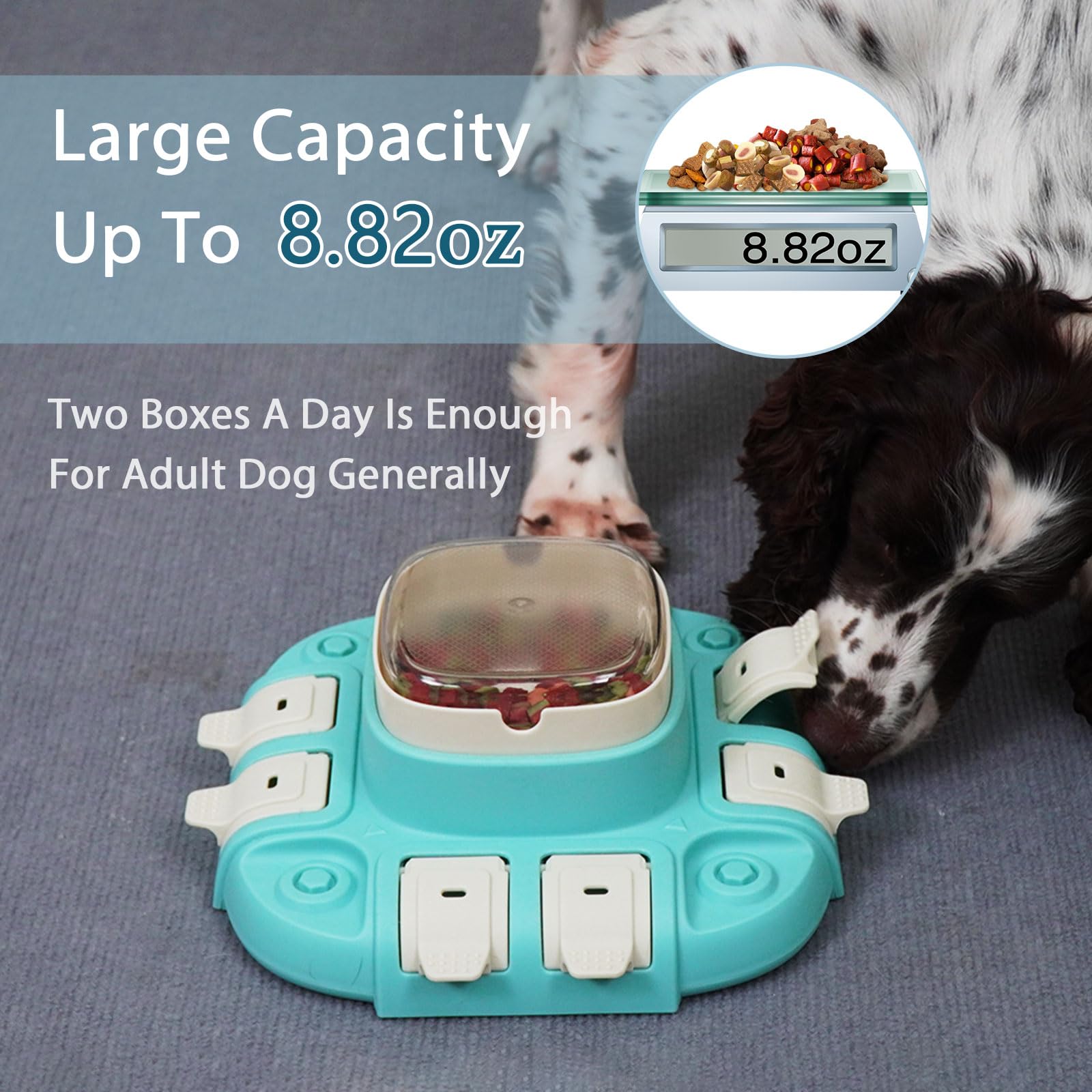 indiedouker 2024 Level 2 Interactive Dog Puzzle Toys for Smart Dogs to Keep Them Busy,8.8oz Large Capacity Treat Dispensing Dog Toys,Dog Self Playing Toys with Thick Material and Non-Slip Design