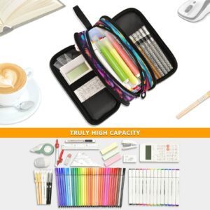 J JOYSAY Colorful Owl Rainbow Pencil Case Pouch Big Capacity Pencil Bags with Zipper Portable Pencil Box Large Art Bags for School Office College