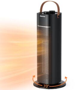 space heater, 12ft/s electric heater with thermostat, 18 inch portable heater with 70°oscillation, overheating & tip-over protection, fast safety heat for home, bedroom