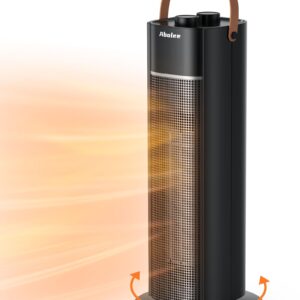 Space Heater, 12ft/s Electric Heater with Thermostat, 18 Inch Portable Heater with 70°Oscillation, Overheating & Tip-Over Protection, Fast Safety Heat for Home, Bedroom