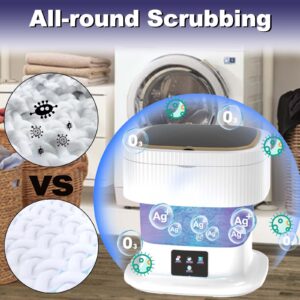 11L Portable Washing Machine, 2 in 1 Large Intelligent Laundry, Foldable Mini Washing Machine with Drain Basket Washer for Baby Clothes, Underwear, Apartment, Camping, RV, Gifts, Travel Purple