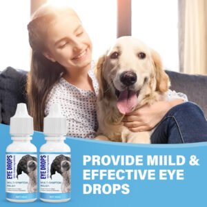 Atrilly Dog Eyé Drops, Dog Eyé Infection Treatment, Eyé Drops for Dogs & Cats to Clean Tear Streaks, Remove Eye Stains & Relieve Symptoms of Red Eye, Dryness Eye, Allergy, 10ml*2, Blue