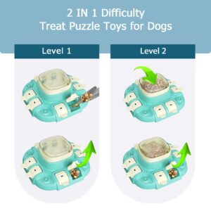 indiedouker 2024 Level 2 Interactive Dog Puzzle Toys for Smart Dogs to Keep Them Busy,8.8oz Large Capacity Treat Dispensing Dog Toys,Dog Self Playing Toys with Thick Material and Non-Slip Design