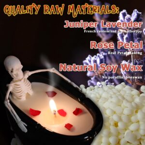 Halloween Decorations - Halloween Skeleton Candles - Skeleton Designs for Milk Bath - Novelty Designs Rose Petals - Perfect for Halloween Indoors Home Holiday Parties