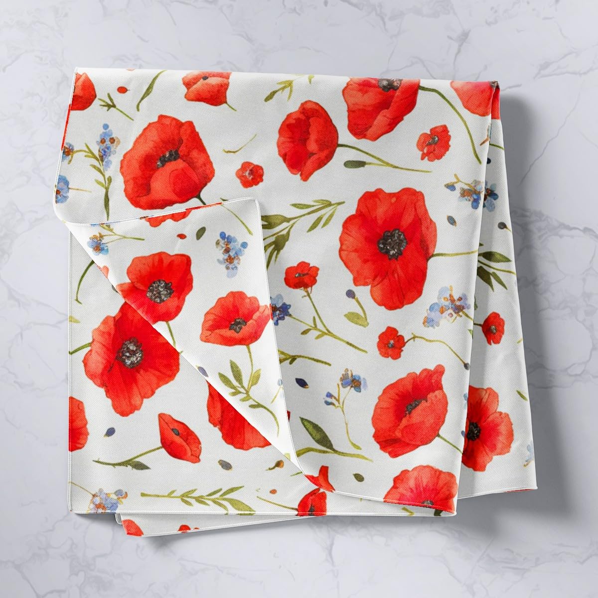 Feelyou Red Poppy Bedding Duvet Cover Set King Size Floral Flower Blossom Printed Bedding Set for Kids Boys Botanical Branches Comforter Cover Set Spring Garden Bedspread Cover,No Comforter