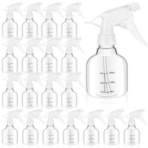 worldity 24 pcs empty plastic spray bottles 8oz, spray bottles, mini spray bottles with measurement adjustable nozzle, refillable spray bottles for hair plant kitchen bath, white