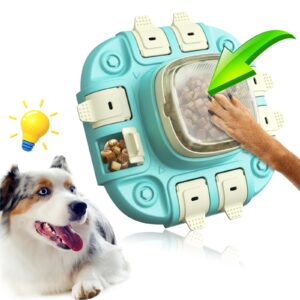 indiedouker 2024 level 2 interactive dog puzzle toys for smart dogs to keep them busy,8.8oz large capacity treat dispensing dog toys,dog self playing toys with thick material and non-slip design