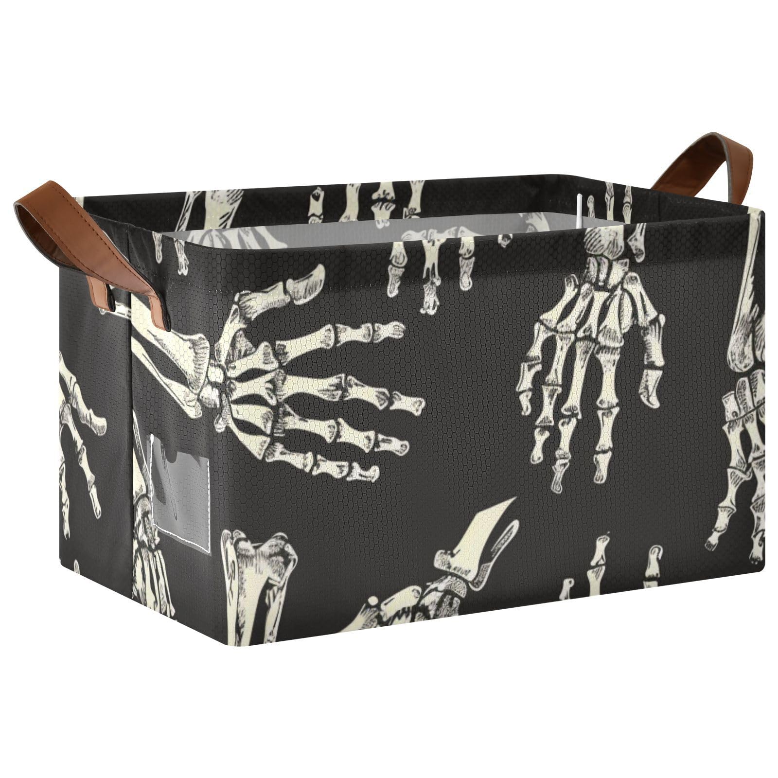 senya Halloween Storage Basket for Organizing, Skeleton Hands Halloween Large Storage Bins Boxes Containers Laundry Basket for Closet Organizers Clothes, B06D24026