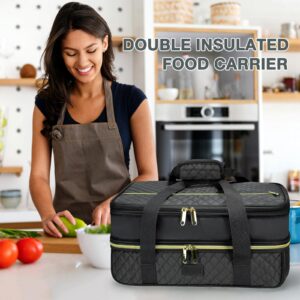 Vuudh Insulated Casserole Carrier for Hot or Cold Food- Thermal Lasagna Lugger Tote for Potluck, Parties, Picnic, Beach and Cookouts, Fits 11 x 15 or 9 x 13 Baking Dishes (Grey)