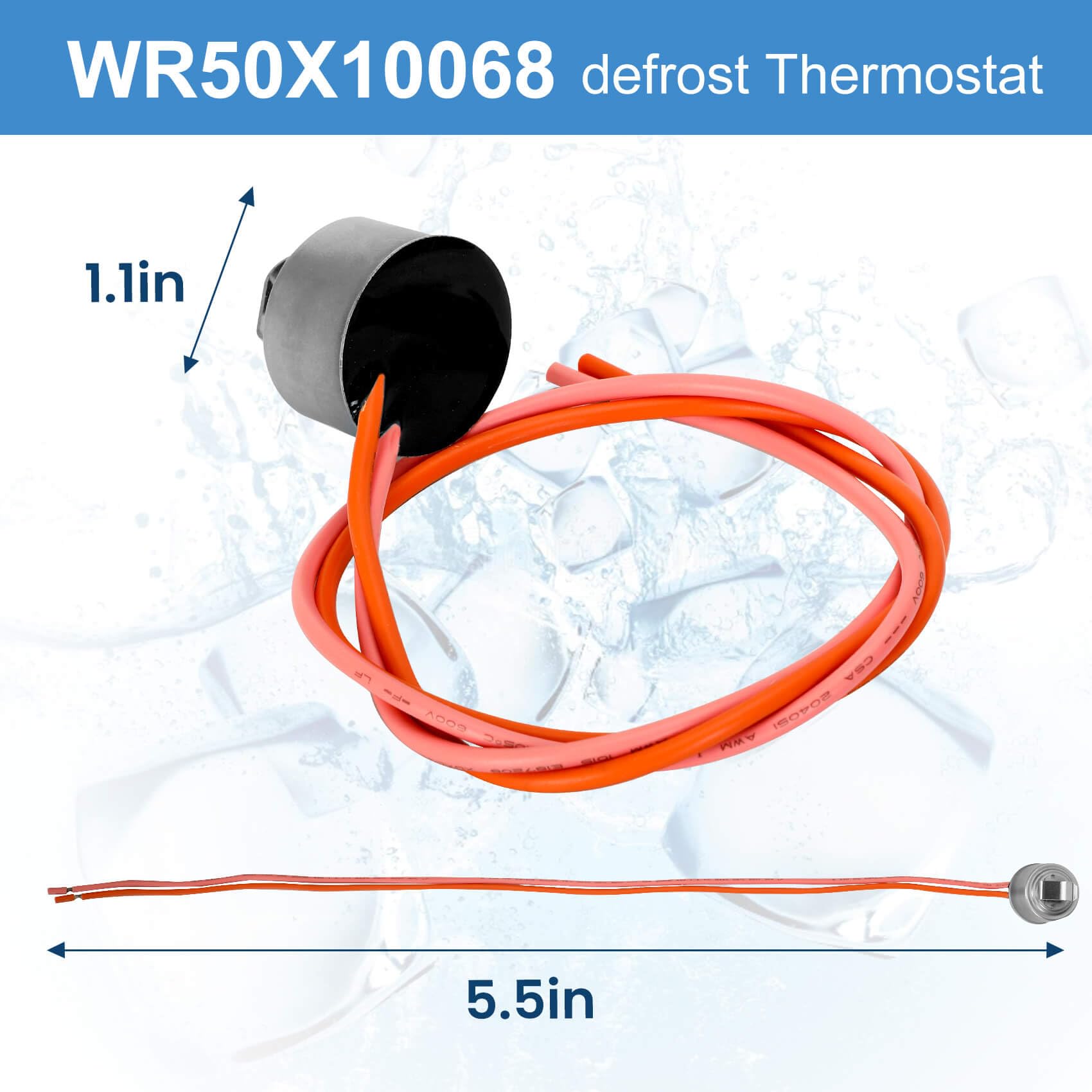 Aekops WR51X10055 Defrost Heater Kit Compatible with GE Hotpoint Refrigerator, Replaces WR51X10030 AP3183311, Incloud WR55X10025 Refrigerator Temperature Sensor and WR50X10068 Defrost Thermostat