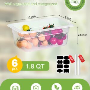 1/9 Size&2.5 Inch Translucent NSF Food Pan: 9 PCS[Total Seal] [Hot&Cold Resistant] Food Storage Containers with Lids, Topping Salad Bar Container (BPA-FREE)