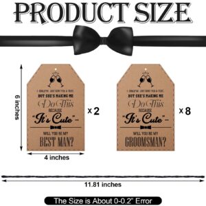 Feifeiya 10 Pcs Groomsman Proposal Card Label Set Groomsman Gift and Bridesmaid Gift Groomsman Proposal Box Hang tag Bottle Label for Wedding Supplies