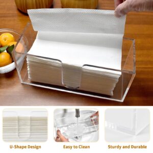 1Pack Acrylic Countertop Paper Towel Holder, Paper Towel Dispenser Countertop/Acrylic Napkin Holder(5mm Acrylic) C-fold or MultiFold Trifold Paper Towels for Bathroom, Kitchen,Restaurant (1)