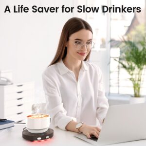 Mug Warmer, Coffee Warmer for Desk, Coffee Cup Warmer with 3 Temp Settings and Ambient Light, 2-12H Timer, 30W