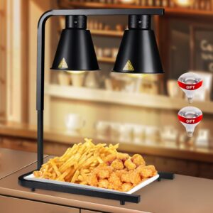 food heat lamp: commercial food warmer lamp with free-standing, heat lamp for food catering food warming lamp for buffet parties, 500w (painted black)