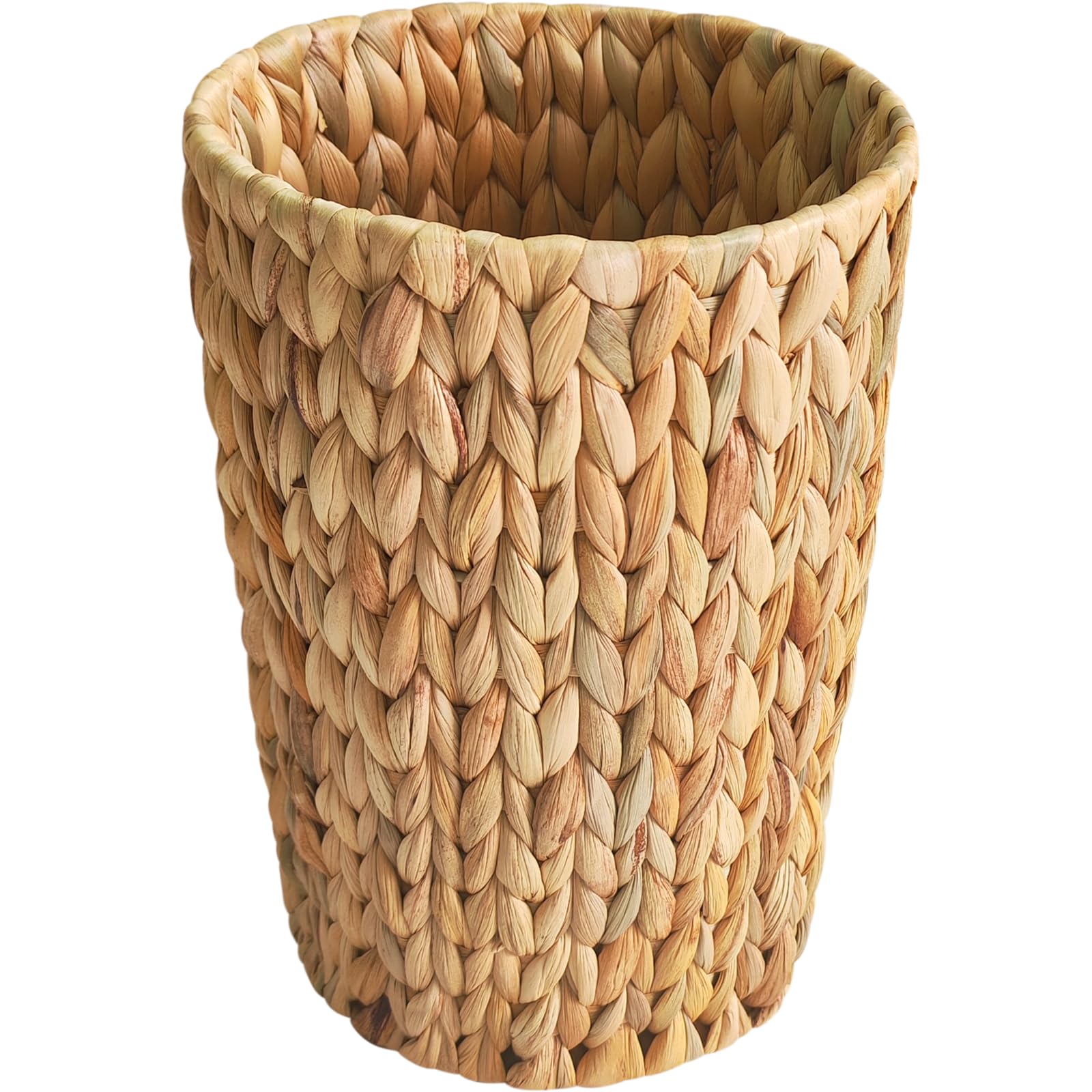 Endymion 2 Gallon Wicker Trash Can,Wicker Waste Basket for Bedroom,Water Hyacinth Wicker Trash Basket,Boho Decor Farmhouse Small Bathroom Trash Can,Round