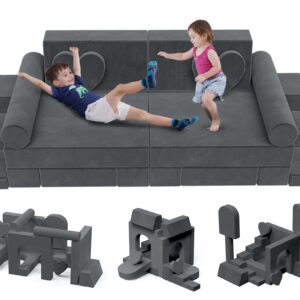 Modular Play Couch for Kids Toddler - 14PCS Kids Sofa to Boost Creativity, Boys and Girls DIY Creativing Playroom Couch for Playroom Bedroom Nursery