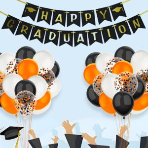 50 Pcs 12 Inch Halloween Balloons Orange Black White Balloons Set for Halloween Celebration Trick or Treat Party Wedding Graduation Birthday Baby Shower Party Decorations