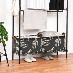 senya Halloween Storage Basket for Organizing, Skeleton Hands Halloween Large Storage Bins Boxes Containers Laundry Basket for Closet Organizers Clothes, B06D24026