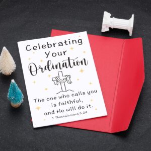 Deacon Ordination Gifts for Pastor Ministers,Christmas Ordination Greetings Card, Appreciation Gifts Christian Baptism Card Pastor Ordination Gifts for Him Catholic Promotion Gifts for Priest New Job