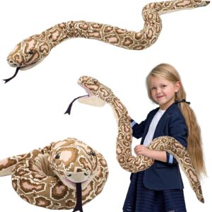 Giant Python Plush Stuffed Snake - 66.92Inch Snake Plush Toy Hand Puppet, Python Pillow Cushion Gifts for Birthday djungelskog Party Prank Props