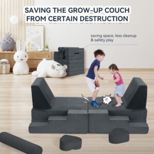 Modular Play Couch for Kids Toddler - 14PCS Kids Sofa to Boost Creativity, Boys and Girls DIY Creativing Playroom Couch for Playroom Bedroom Nursery