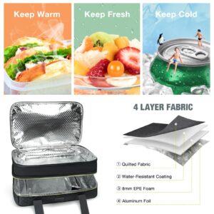 Vuudh Insulated Casserole Carrier for Hot or Cold Food- Thermal Lasagna Lugger Tote for Potluck, Parties, Picnic, Beach and Cookouts, Fits 11 x 15 or 9 x 13 Baking Dishes (Grey)