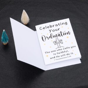 Deacon Ordination Gifts for Pastor Ministers,Christmas Ordination Greetings Card, Appreciation Gifts Christian Baptism Card Pastor Ordination Gifts for Him Catholic Promotion Gifts for Priest New Job