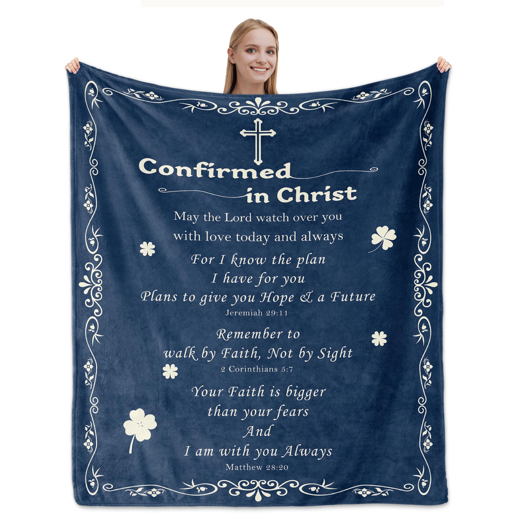 LekinGift Confirmation Gifts for Teenage Boys Girls, Confirmation Gifts for Catholics Blanket 60"X50", Confirmation Gifts Presents for Teen Girls Boys, Confirmation Gifts Decorations Present