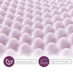 3 Inch Egg Crate Twin Memory Foam Mattress Topper, Cooling Gel Infused Foam Mattress Topper for Pressure Relief, CertiPUR-US Certified Twin Bed Topper, Purple, 38"×75"