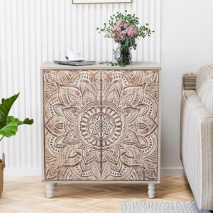 sunbury buffet storage cabinet with storage, kitchen and dining room furniture, accent cabinet with doors for hallway, 32x15.75x36.5 inches,lotus