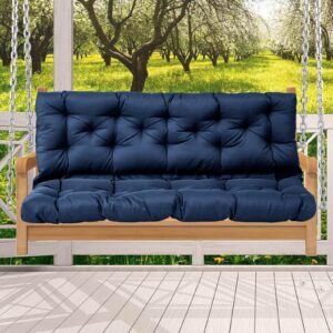 dsfgfrr porch swing cushion, outdoor swing cushions, outdoor swing cushions 3 seater, patio swing cushion, waterproof, with ties, for garden patio furniture (navyblue,60x40x5 in)