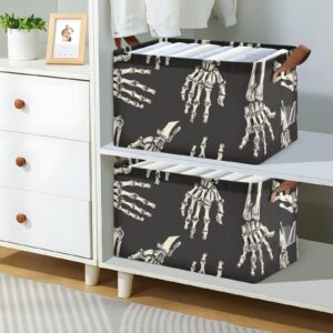 senya Halloween Storage Basket for Organizing, Skeleton Hands Halloween Large Storage Bins Boxes Containers Laundry Basket for Closet Organizers Clothes, B06D24026