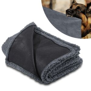 hombys chewproof dog blanket for dogs, leak proof soft fleece pet blanket couch cover protection, sofa, bed & furniture protector, indestructible dog blanket for chewers, (grey, 25"x35")