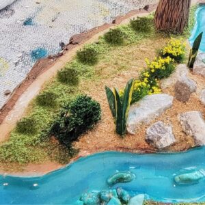 Warmtree 126 Pcs Static Grass Bushy Tufts Lowland Shrubs Tuft Terrain Model Kit for Train Landscape Railroad Scenery Sand Military Layout Model Miniature Bases and Dioramas