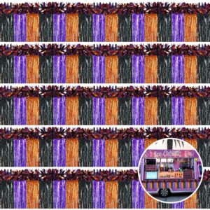 halloween foil fringe garland & halloween tinsel garland orange black purple fringe garland tinsel garland 10 pcs halloween parade float decoration halloween party decorations (50 ft + 50 ft)