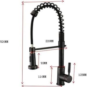 REPLYSAT Kitchen & Bath Fixtures Taps Faucet,Copper Hot and Cold Water Pumping Faucet Kitchen Sink Faucet European Black Ancient Pull Sink Faucet