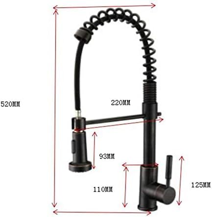 REPLYSAT Kitchen & Bath Fixtures Taps Faucet,Copper Hot and Cold Water Pumping Faucet Kitchen Sink Faucet European Black Ancient Pull Sink Faucet