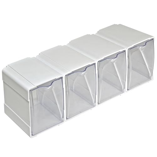 Azar Displays 300360-4PK Stackable Tilt Bin Counter Organizers, White (4-Pack)