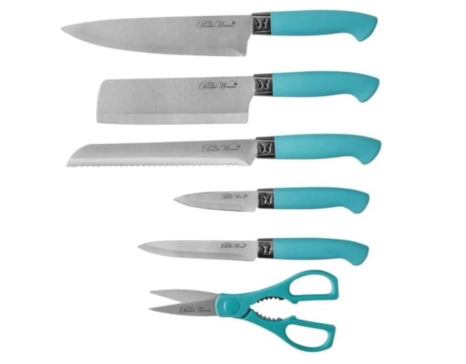 Generic Pioneer2 Woman Teal 11-Piece Stainless Steel Knife Block Set, Large