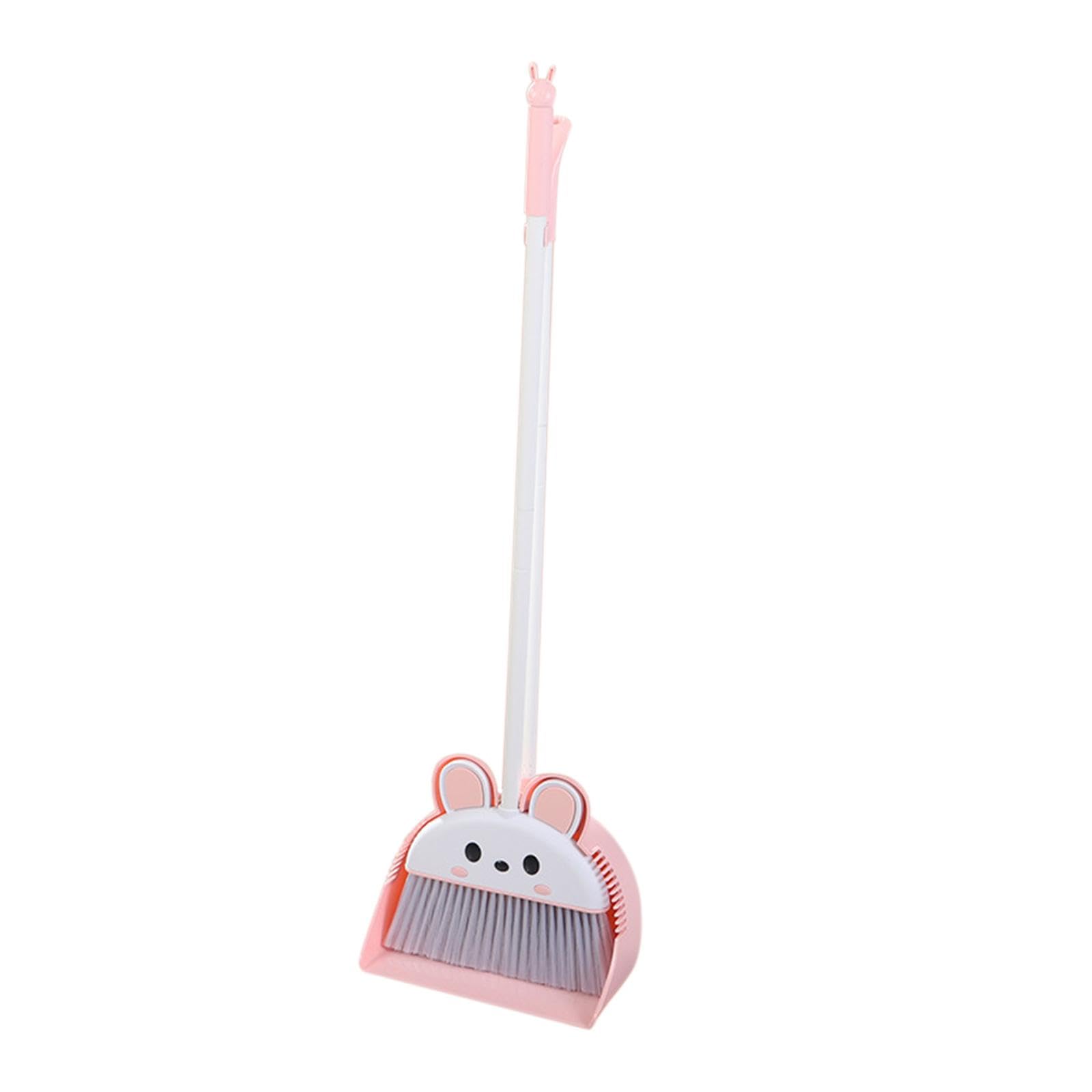 Generic Premium Long Reach Broom and Dustpan Set for Home Cleaning, Pink, 25cmx5cmx91cm