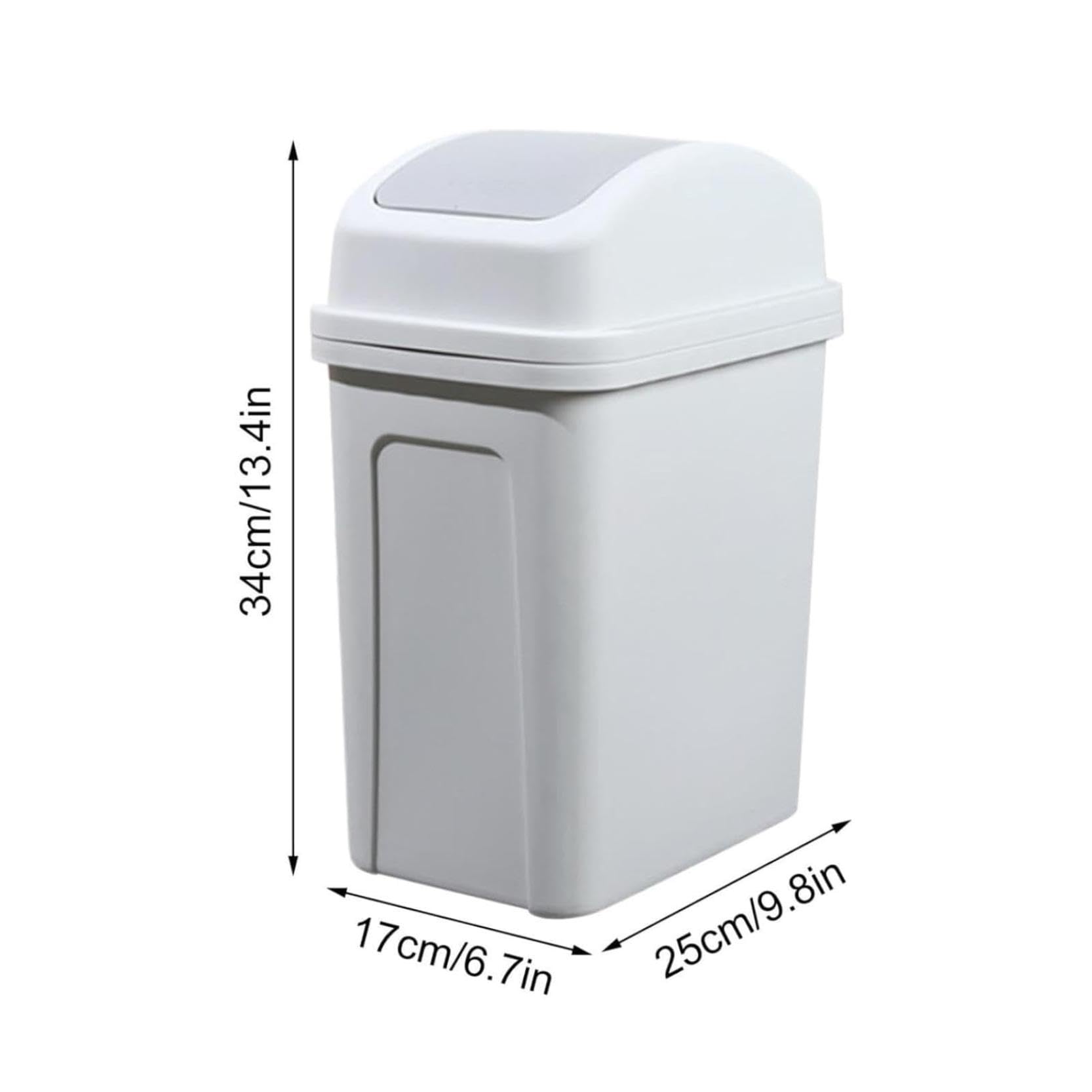 Generic 4 Gallon Mini Trash Can with Swing-Top Lid, Small Creative Covered Garbage Bin, Plastic Swing Top Garbage Buckets, Rash Waste Can Removable Lid for Kitchens Bathrooms Bedrooms Dorms (Green)